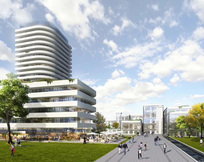 Artist impression voormalig Centraal Beheer-pand Apeldoorn.