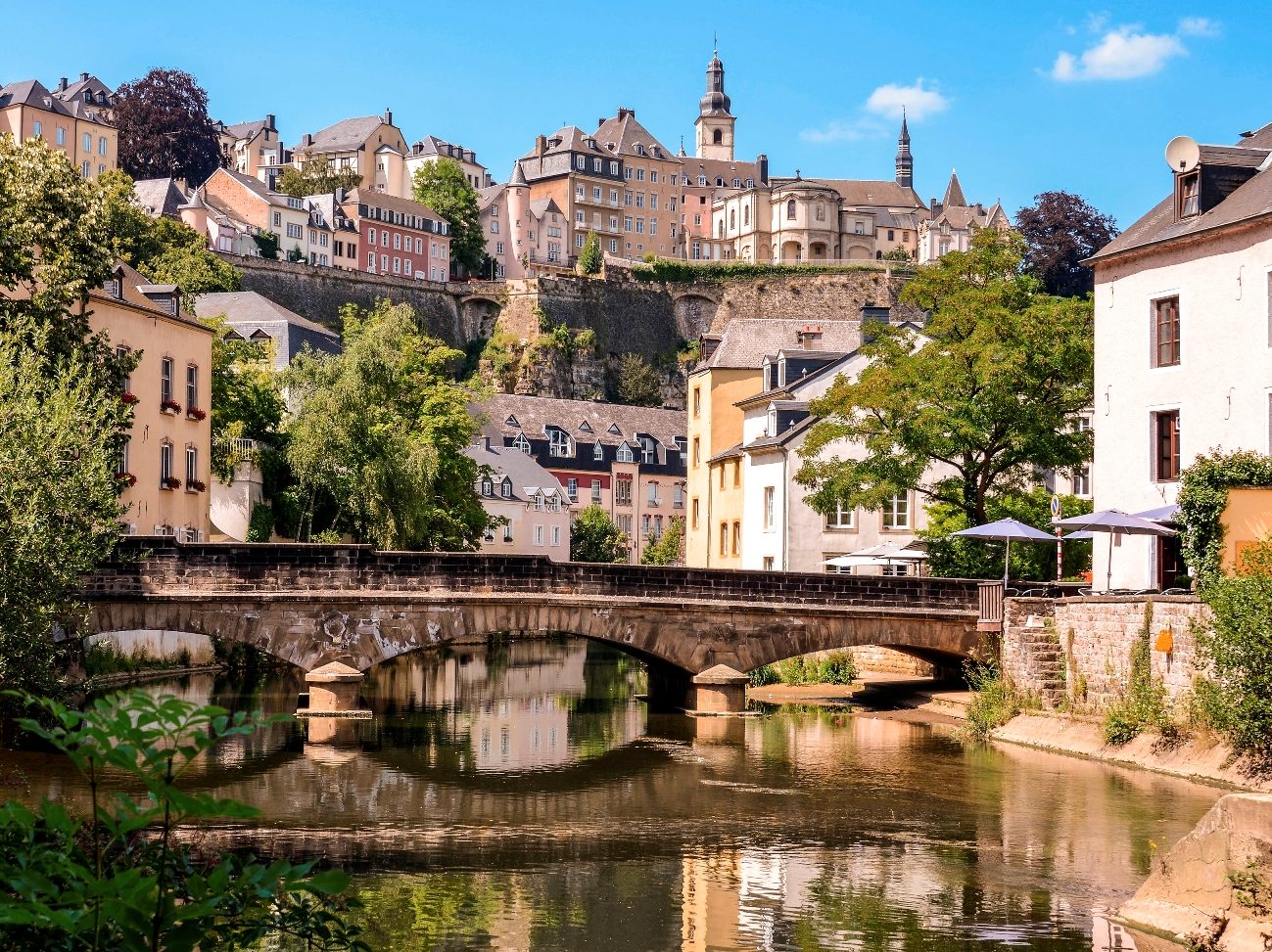 Lux 0244 Luxembourg City, Grund, bridge over Alzette river