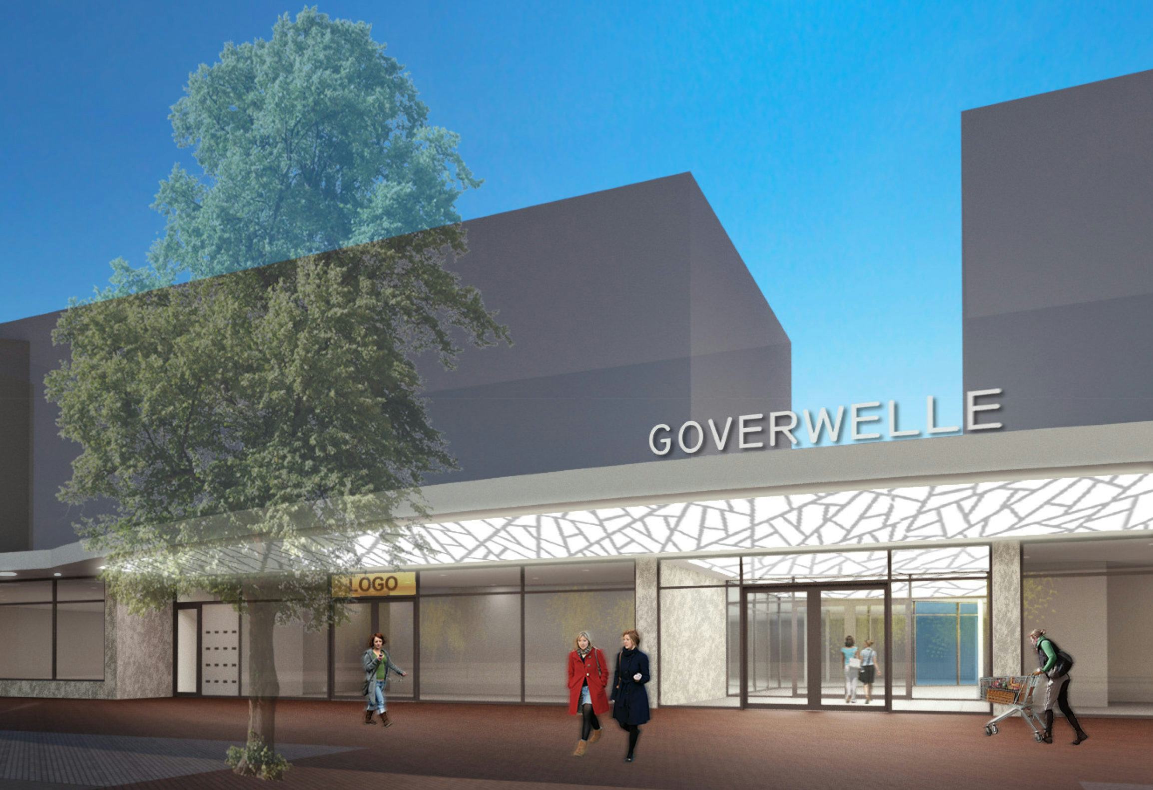 Winkelcentrum Goverwelle in Gouda na de modernisering.