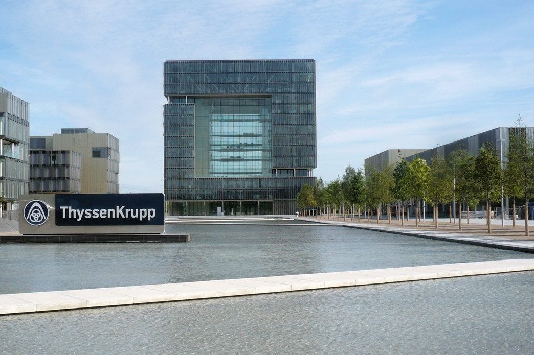 Huidige ThyssenKrupp-hoofdkantoor in het Duitse Essen