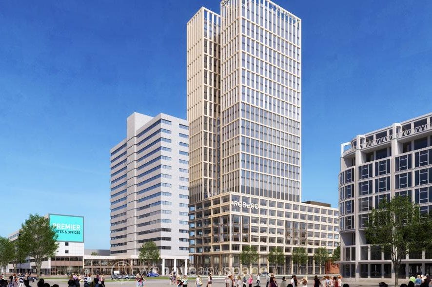 Tribes strijkt neer op Weena 150 Rotterdam (links).