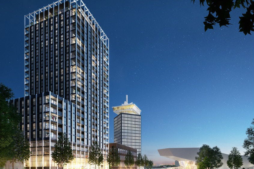 In de woontoren BMine in Amsterdam zitten ook co-living appartementen