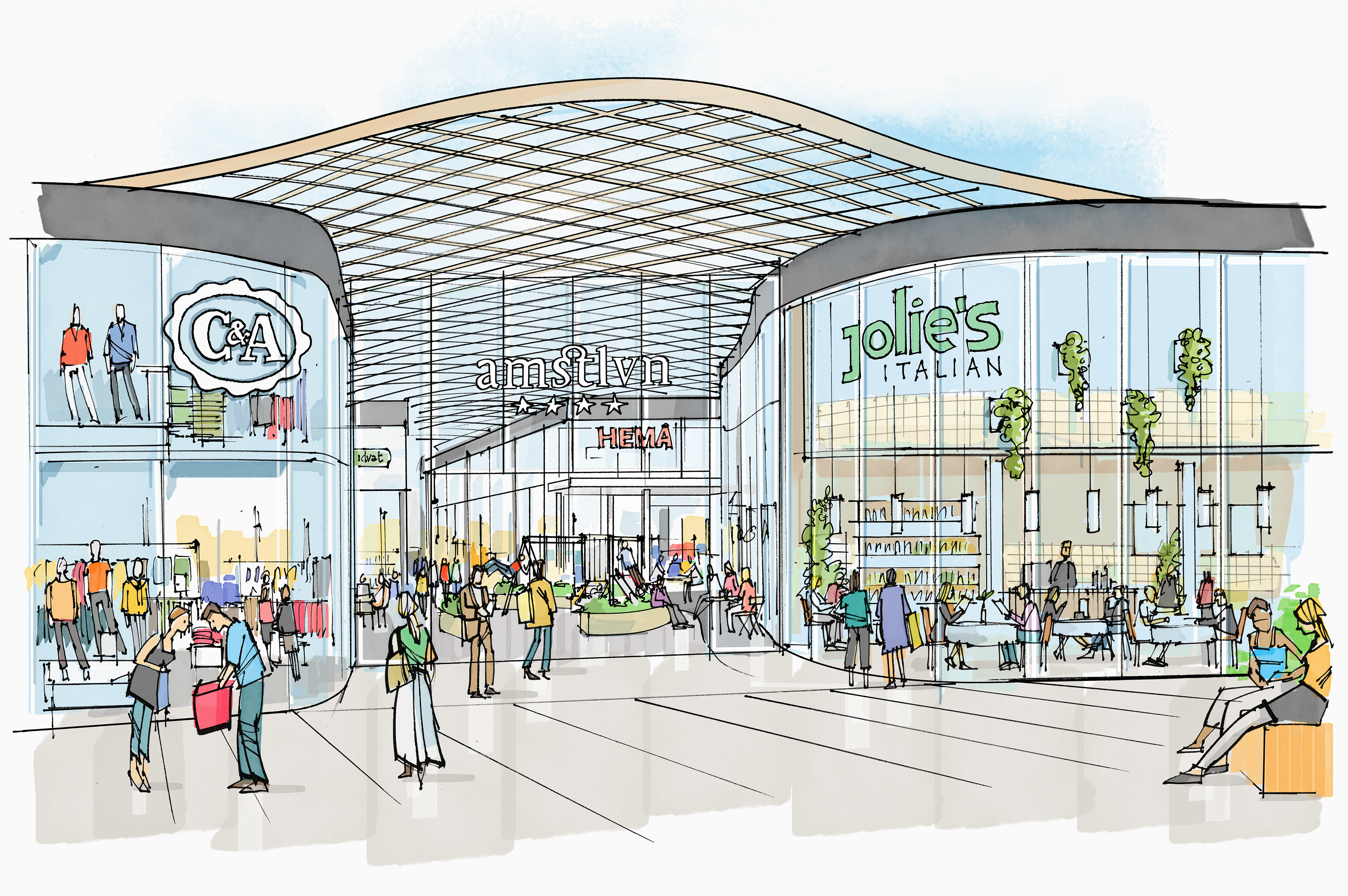 Stadshart Amstelveen schetsontwerp Loopveld