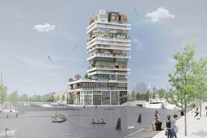 woontoren De Hoge Vrijheid in de Haagse Petroleumhaven 