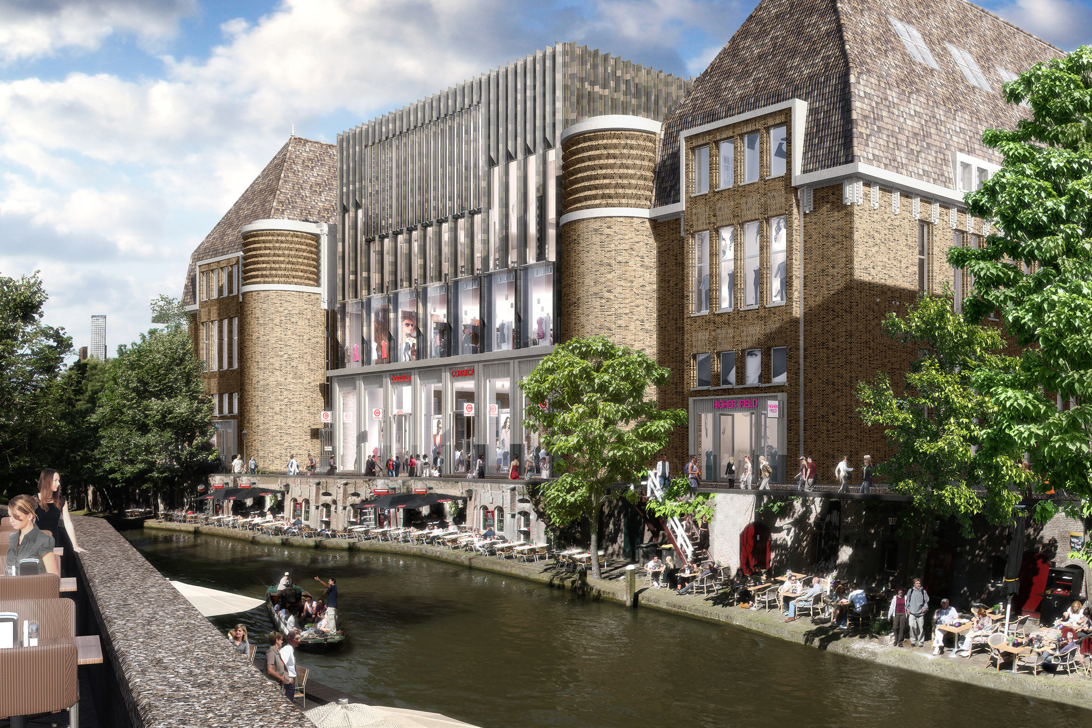 Post Utrecht aan de Neude in Utrecht, aanzicht vanaf 
 de Oudegracht