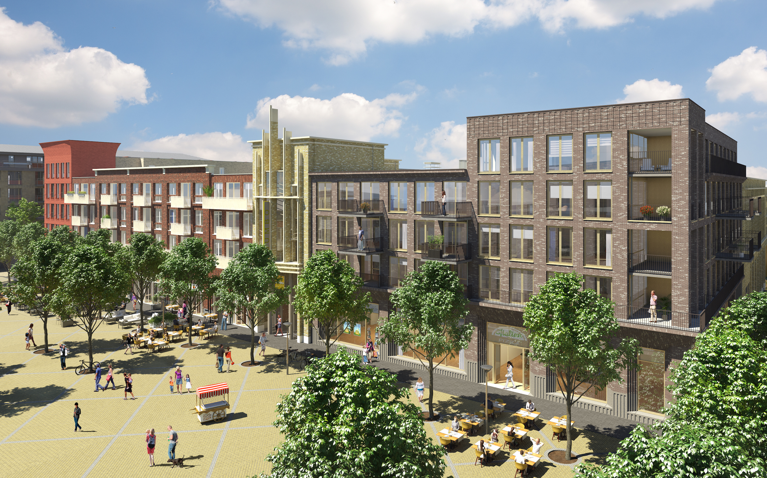 Leidsche Rijn Centrum, winkelcentrum (28.000 m2) in aanbouw in Utrecht