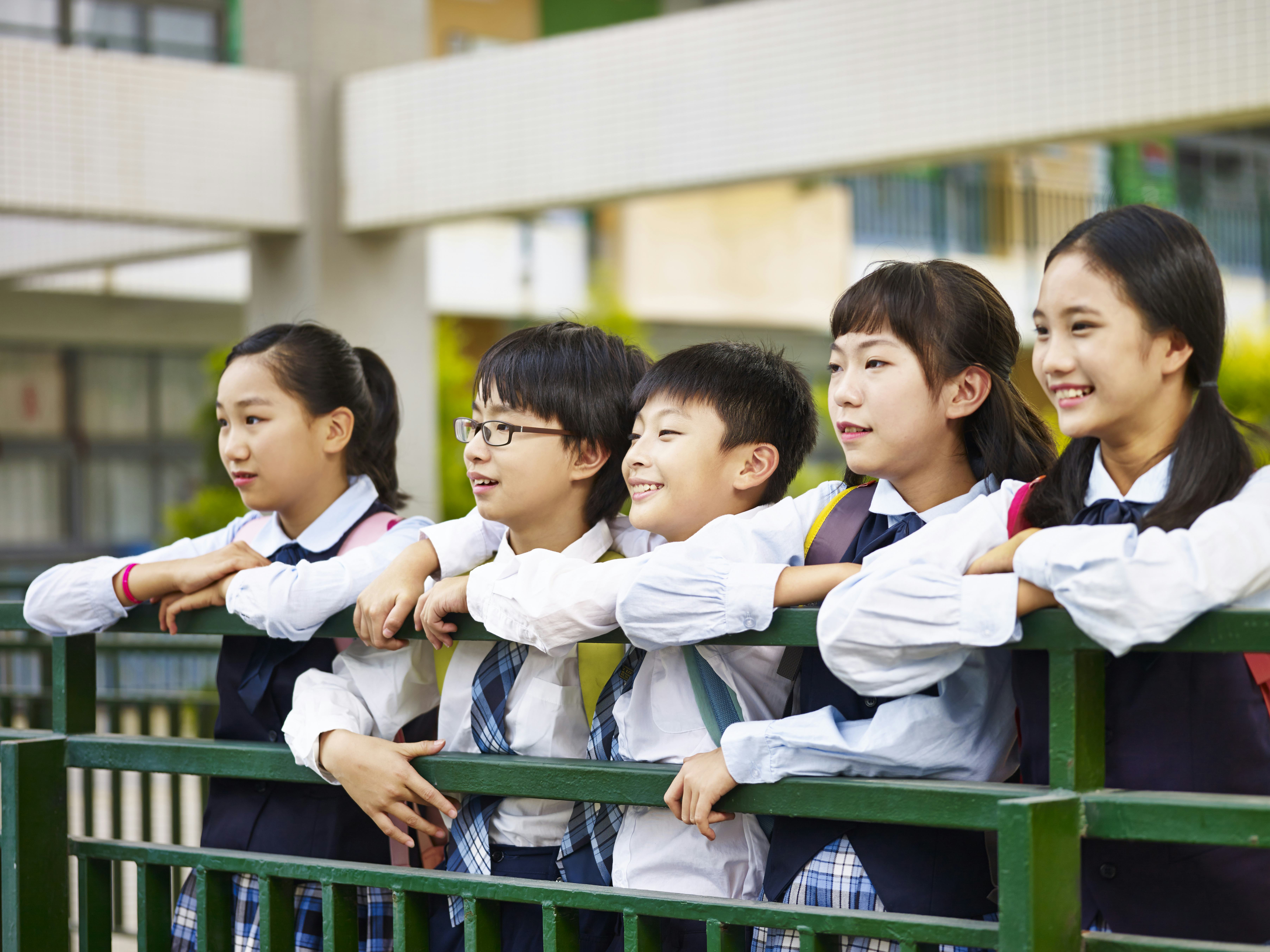 Basisschoolleerlingen in Singapore