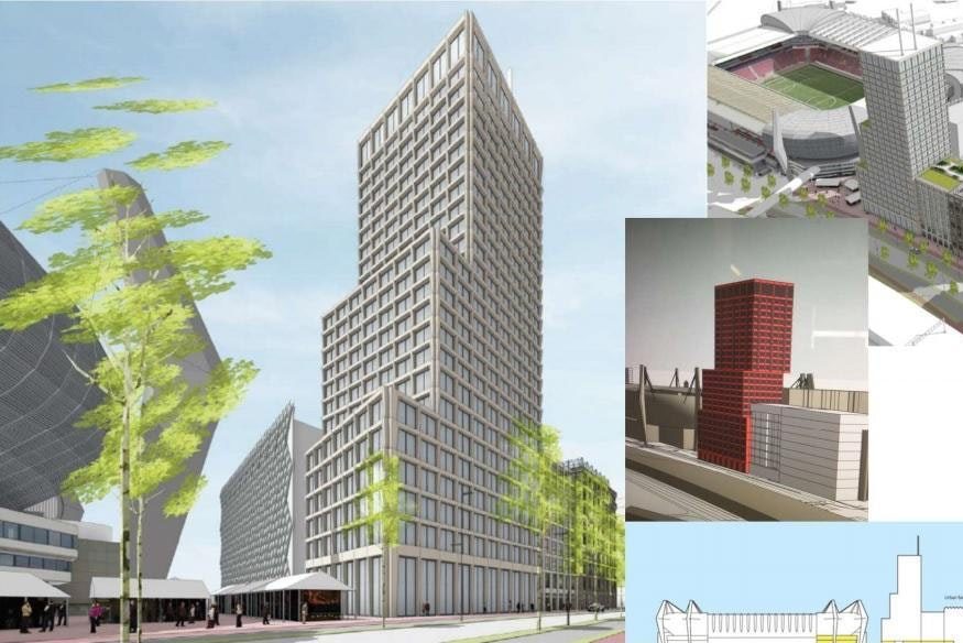 Plan voor woontoren naast Philips-stadion Eindhoven