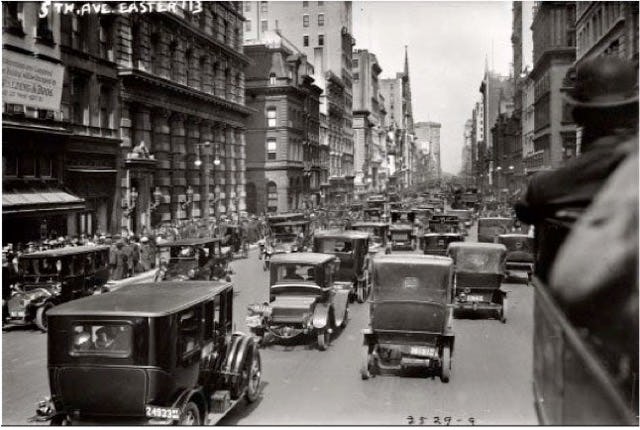 Straatbeeld New York 1913