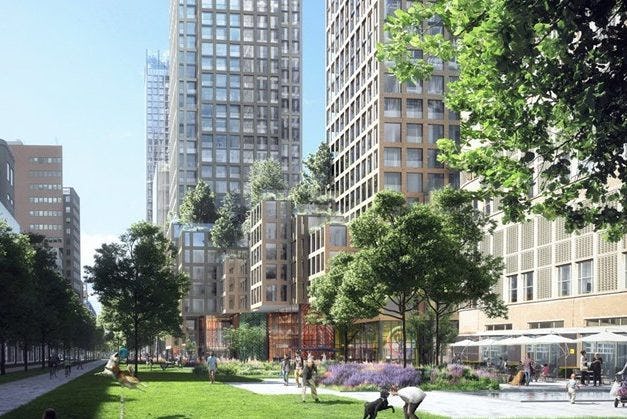 Hoogbouw aan Laakhavenzijde station Hollands Spoor Den Haag