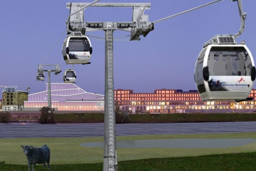 de geplande kabelbaan over de Maas in Venlo