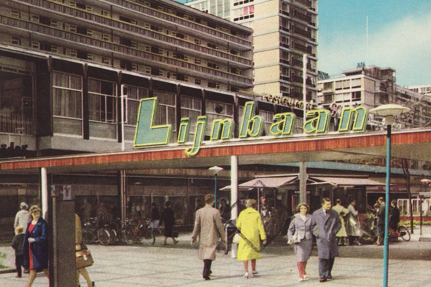 De Lijnbaan in de jaren vijftig van de vorige eeuw.