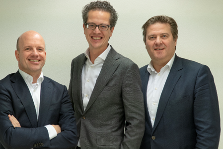 vlnr: Leon van Leersum FRICS, partner Redept - Timo Jacobse MSc MSRE MRICS, associate Occupier Services Cushman & Wakefield – Jeroen Koevermans MRE MRICS RT, directeur bedrijfshuisvesting MVGM.
 