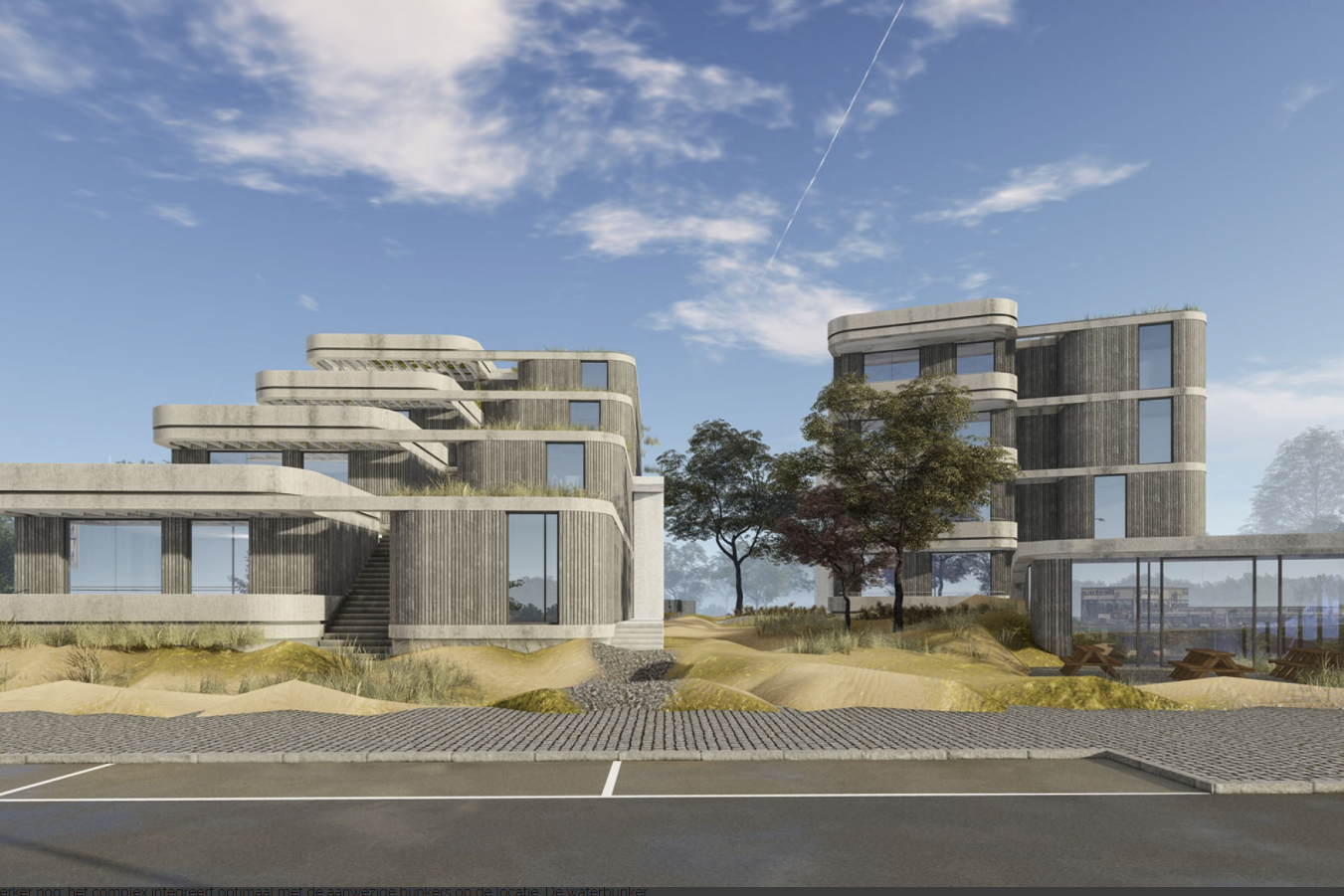 Nieuwe woonbunkers in duinen bij Hoek van Holland