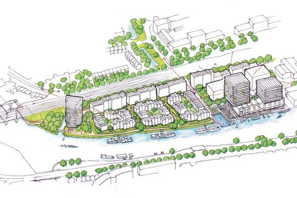 Op het voormalige Wernink-terrein in Leiden moeten ongeveer 600 woningen verrijzen. 