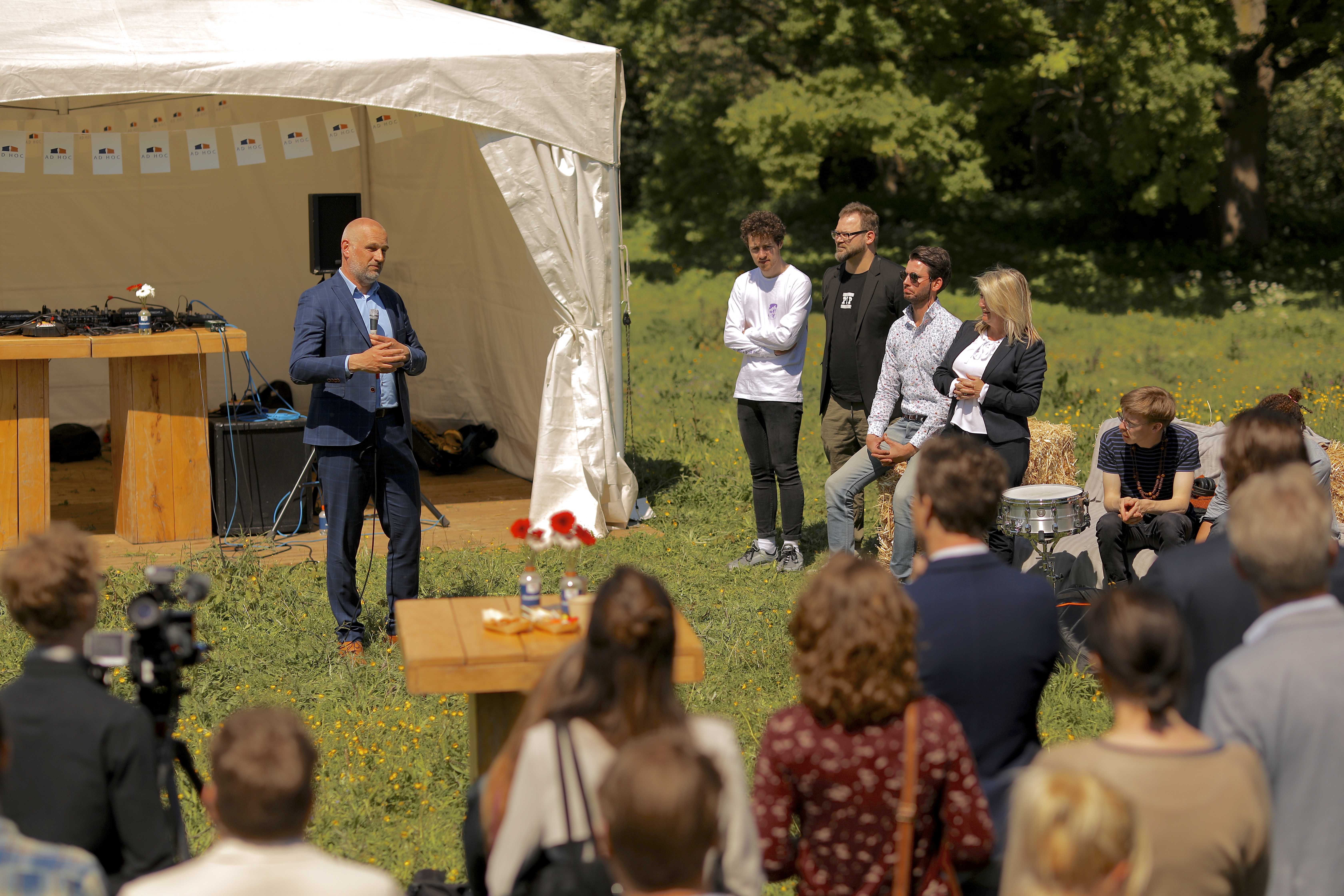 Wethouder Victor Everhardt (Utrecht) tijdens evenement op Fort Lunet I
