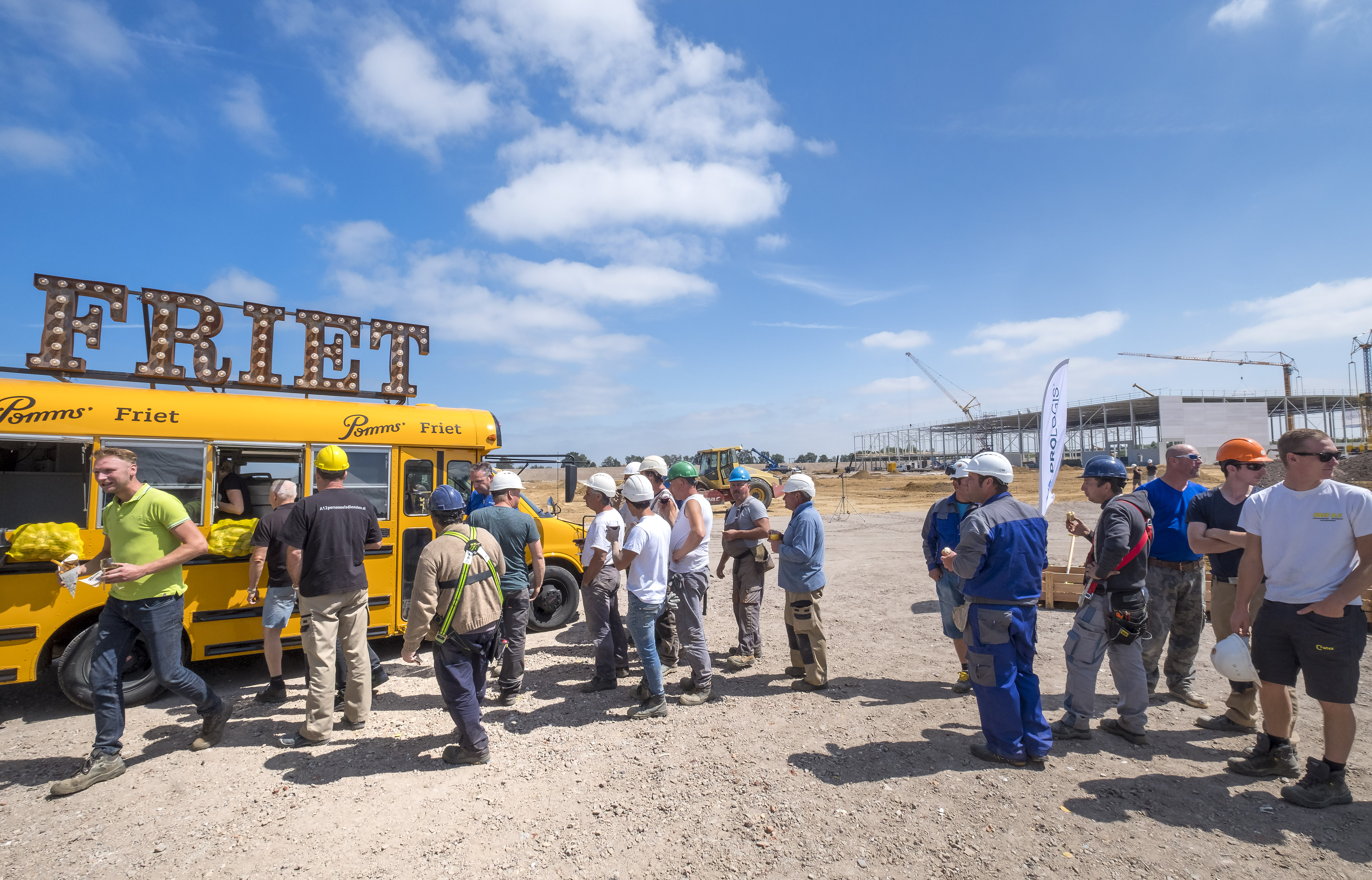 Een mobiele kantine bij een Prologis-project in Venlo.