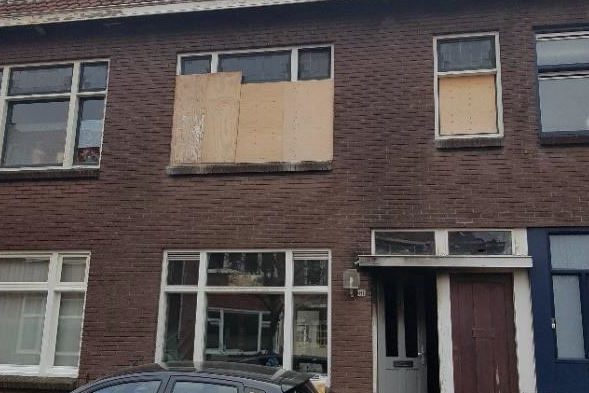 De uitgebrande woning aan de Vossiusstraat in Dordrecht
Foto: Funda