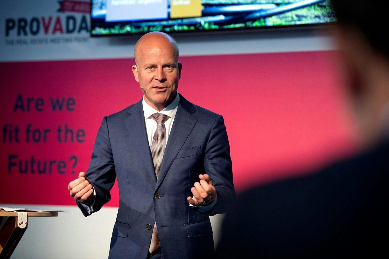 Staatssecretaris Knops in actie tijdens de Provada 2019.
Foto: Rijksvastgoedbedrijf