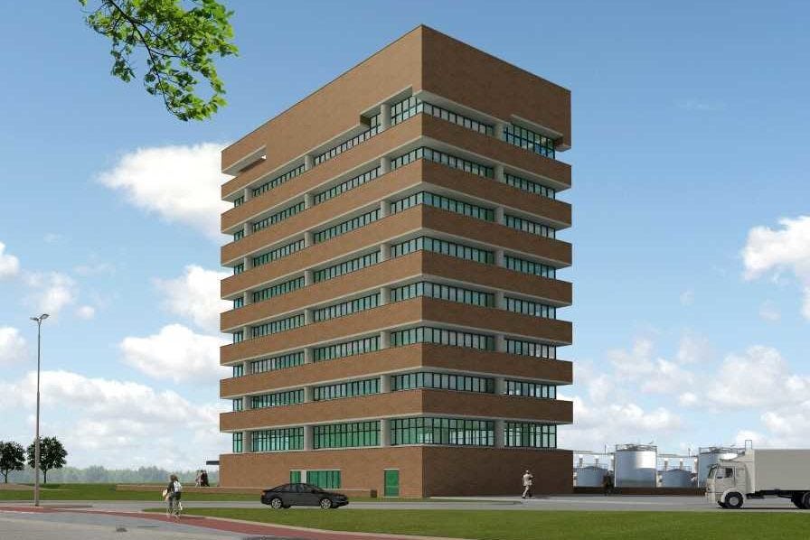 Impressie van het voormalige Hydro Agri hoofdkantoor in Vlaardingen