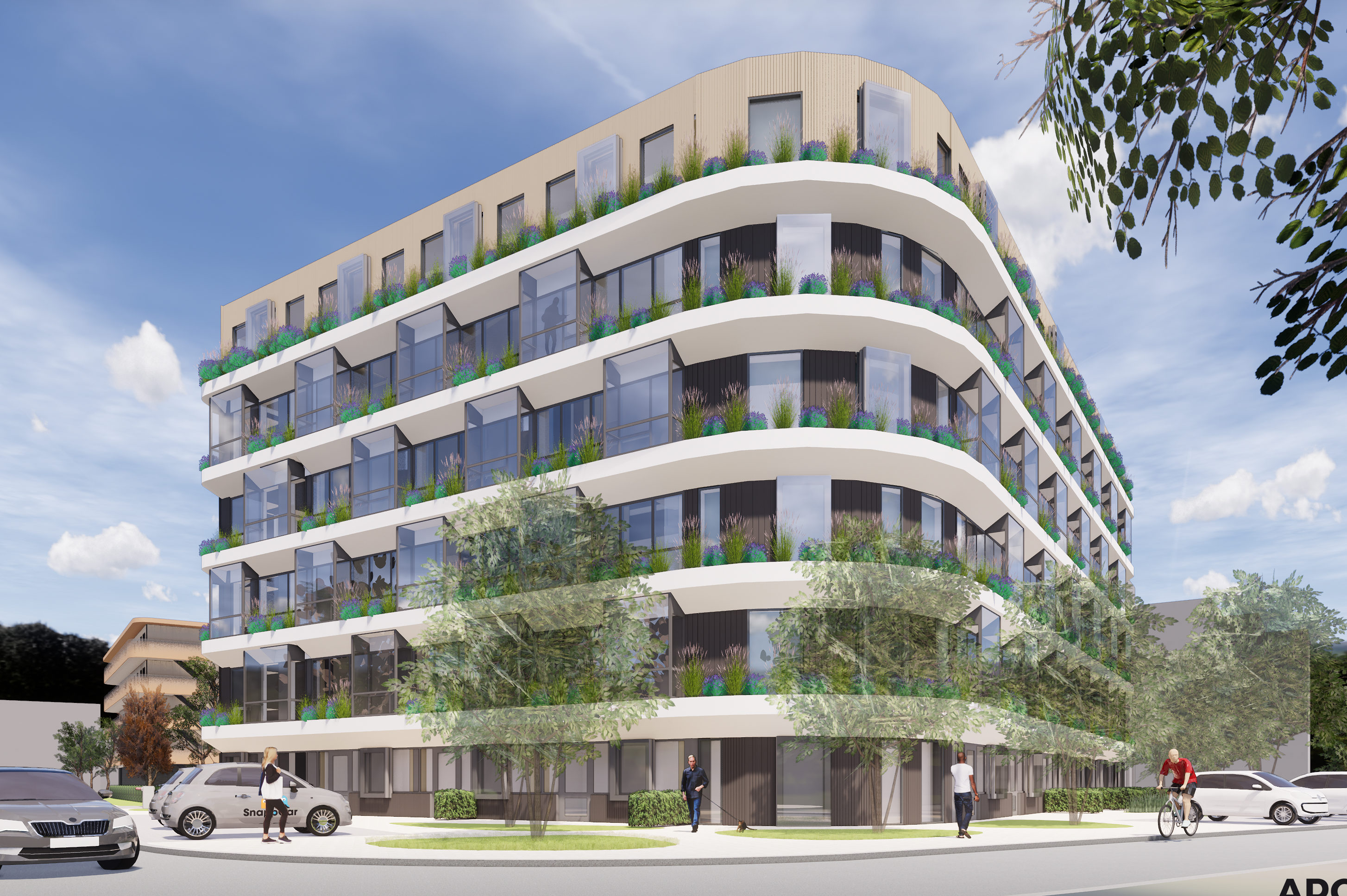 Een impressie door Arcom van de nieuwe invulling van Barbizonlaan 1 in Capelle aan de IJssel. 