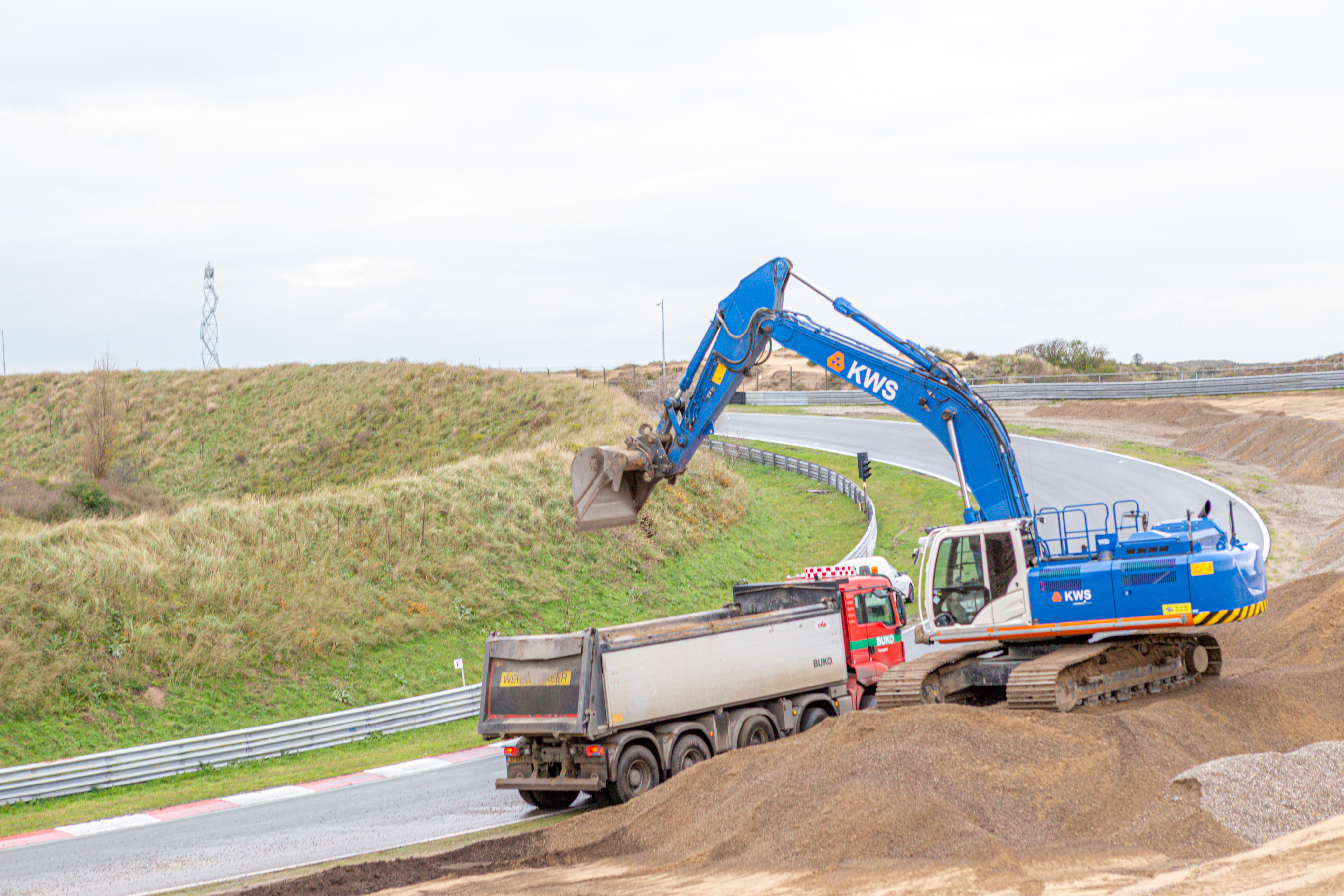 Werkzaamheden aan het circuit van Zandvoort