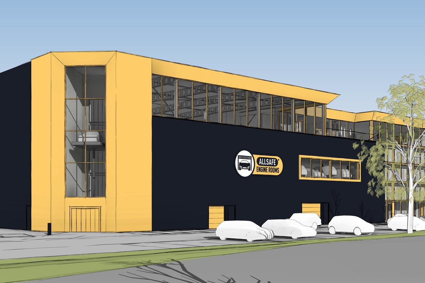 Enginenroom van Allsafe in  Weesp. 