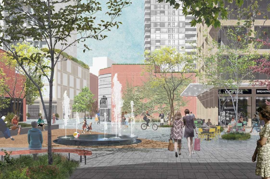 Impressie Steenvoordenplein in het vernieuwde In de Bogaard 