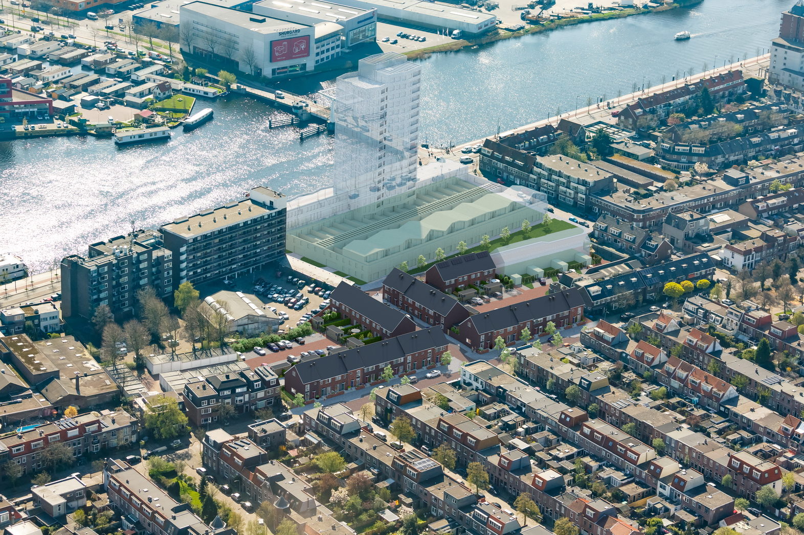 Impressie van de toekomstige invulling van het Schoterkwartier. 