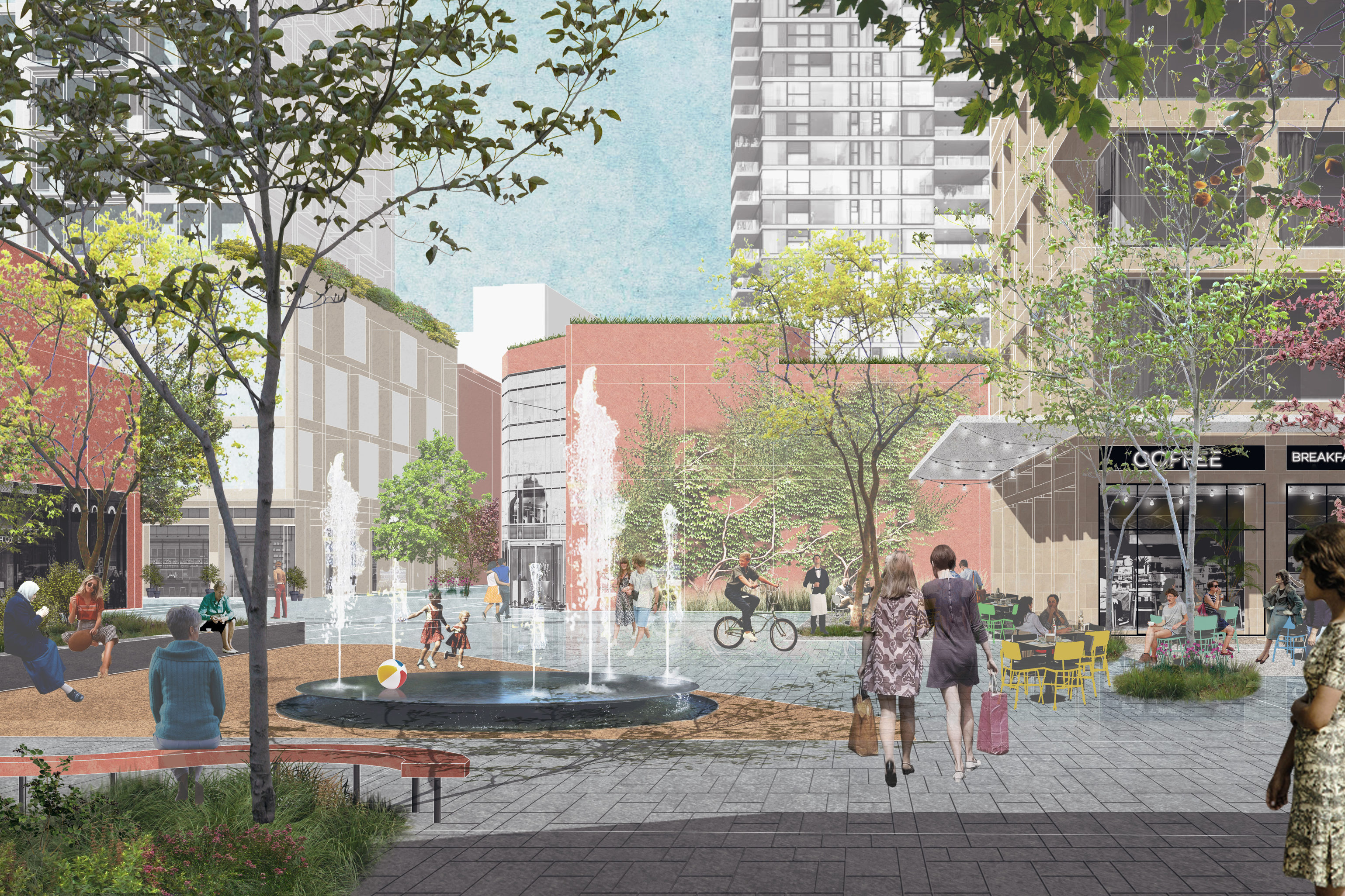 Impressie van het toekomstige Steenvoordeplein in het Rijswijkse winkelcentrum In de Bogaard