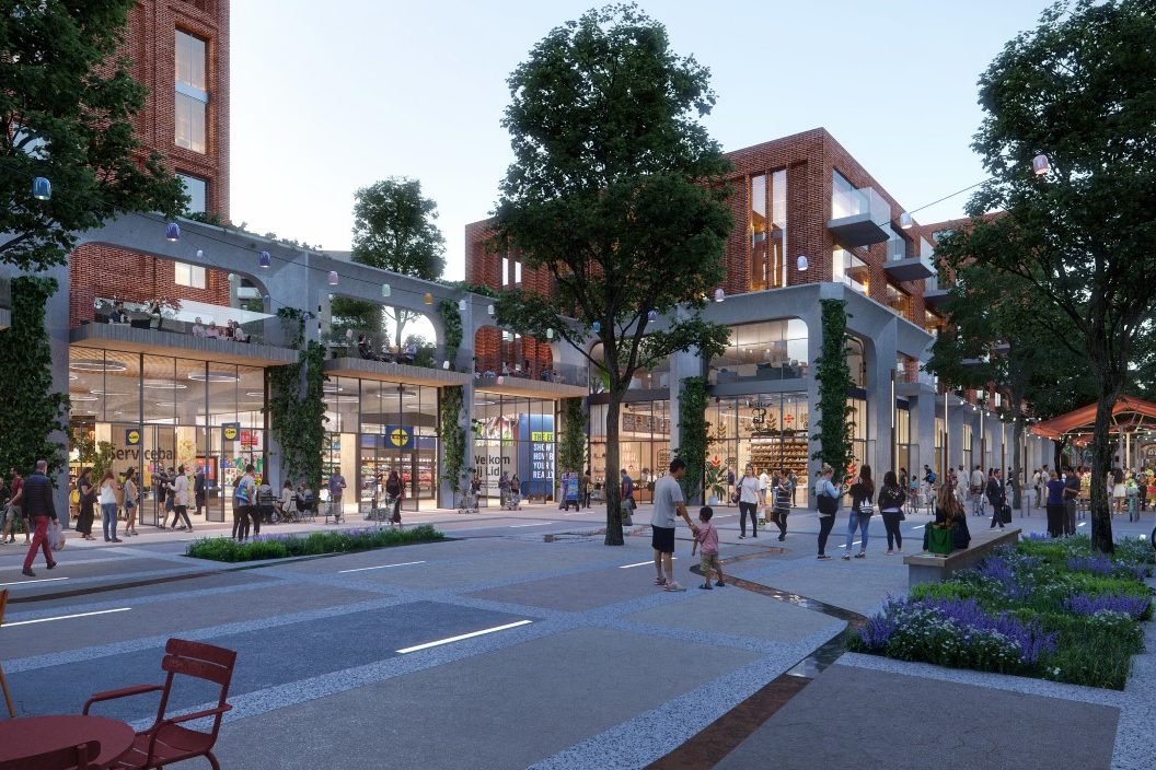 Impressie van de uitbreiding van winkelcentrum Stadshage in Zwolle