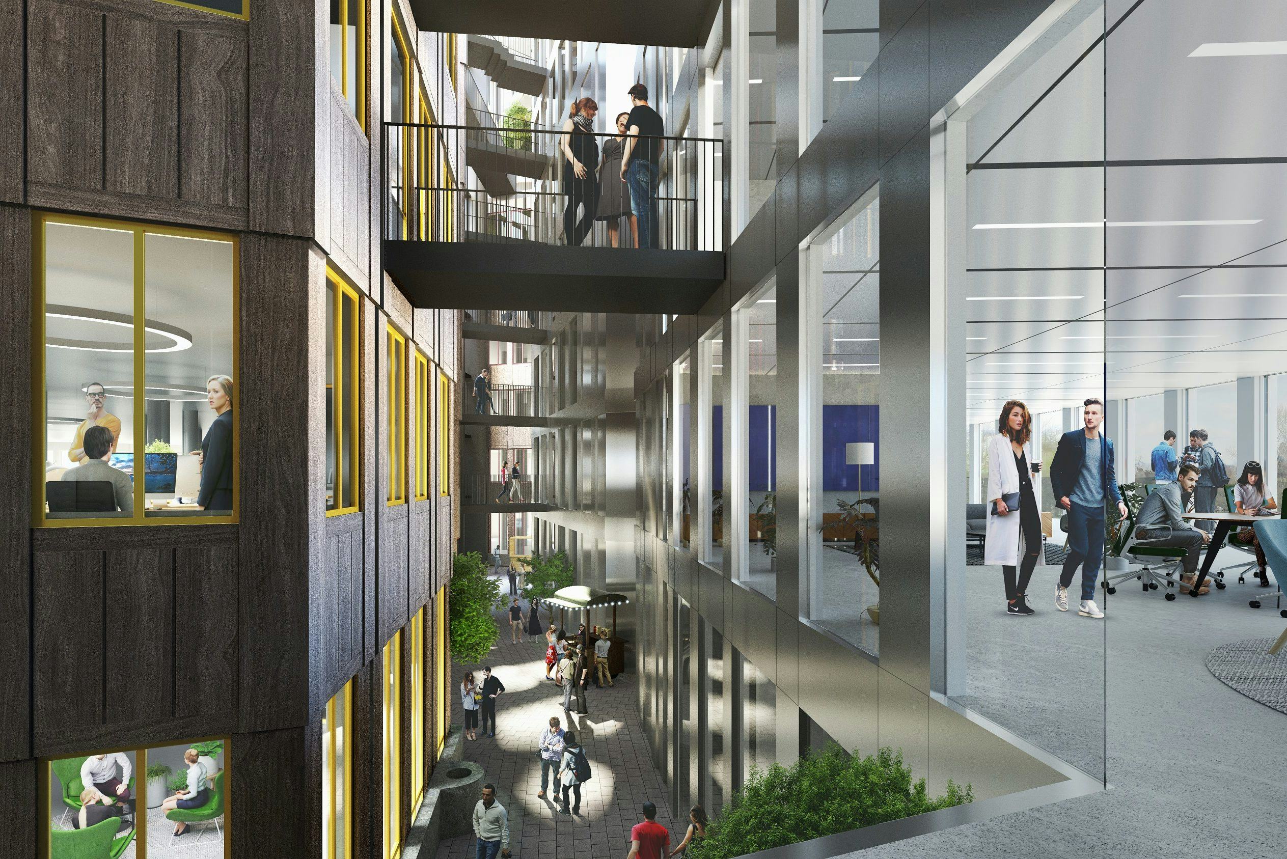 Tripolis Park overgang bestaande bouw en nieuwbouw - copyright MVRDV