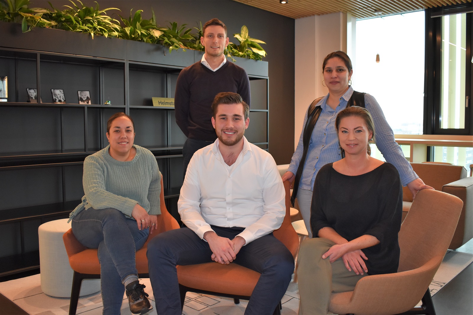 Boven: Tom Snoek, Lucy Mulder. 
Onder: Marieke Gefferie, Rick Terlouw, Fabe Bosboom. 
