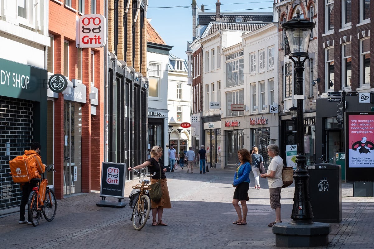 Een winkelstraat in Utrecht