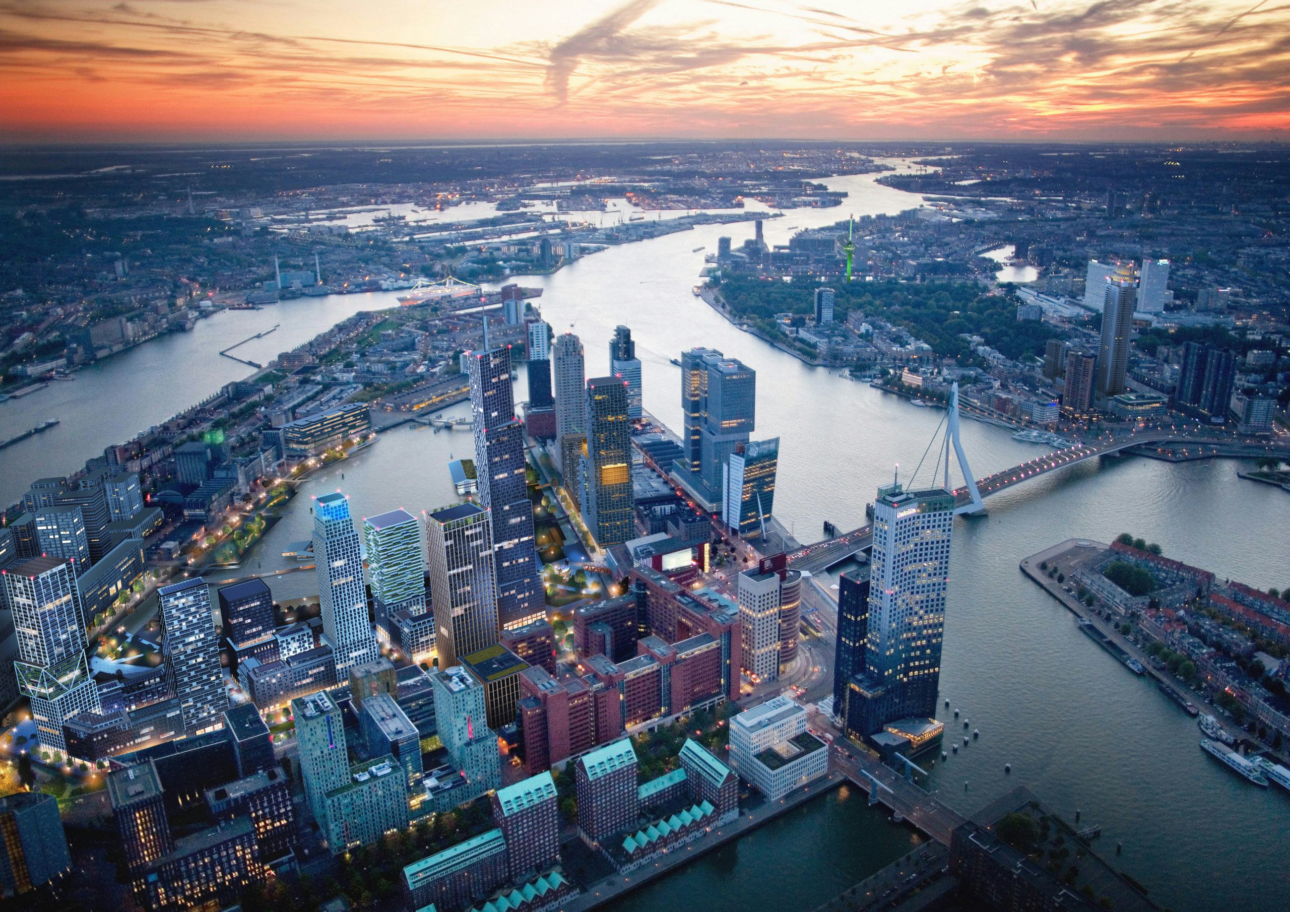 Milieu Enkel.
Nederland, Rotterdam, 29 september 2015.
De Erasmusbrug in Rotterdam die het Zuiden verbind met het Noorden van de stad. Rotterdam heeft veel last van luchtvervuiling en heeft daarom per 1 januari 2016 een milieuzone ingesteld met restricties voor oudere voertuigen. Er zijn meer steden in Nederland die een dergelijke zone hebben voor bijvoorbeeld vrachtauto's. De milieuzone in Rotterdam wordt de eerste van Nederland die ook personenauto's op benzine gaat uitsluiten, als ze een bouwjaar van voor 1992 hebben.