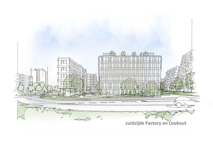 Impressie van de herontwikkeling van het hoofdgebouw op het Fluorterrein in Haarlem