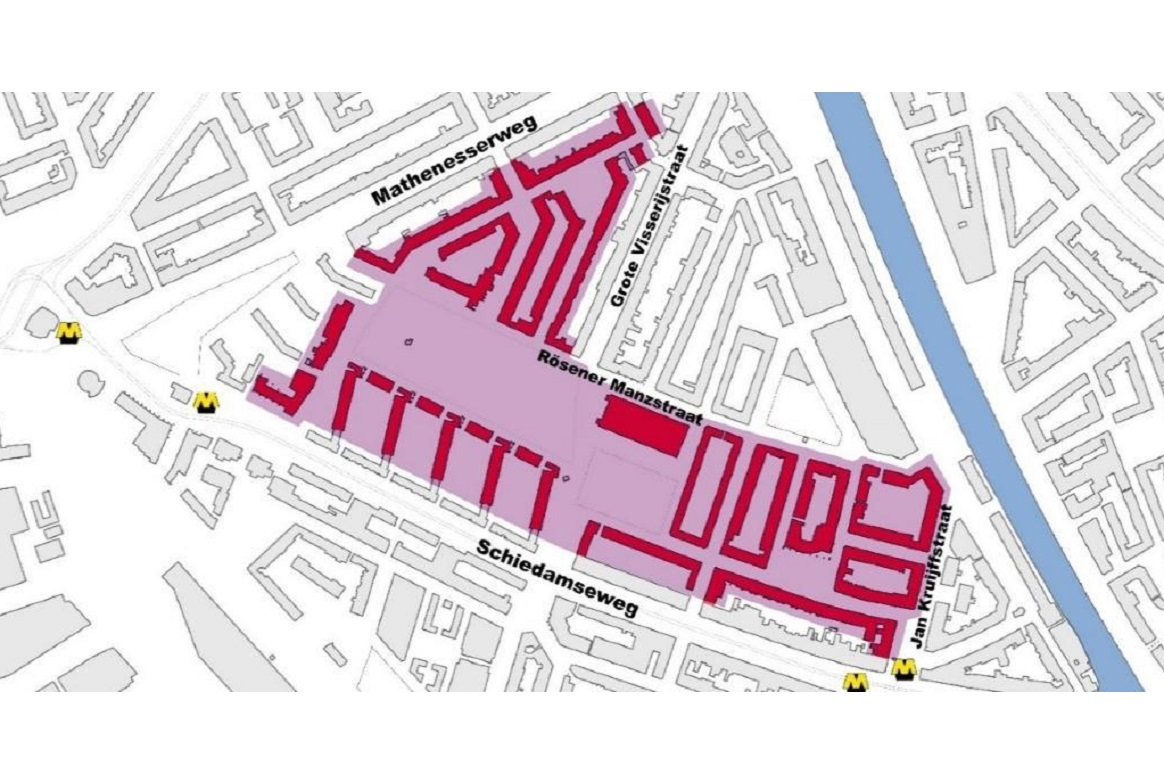 Een plattegrond van het eerste gebied dat aardgasvrij wordt