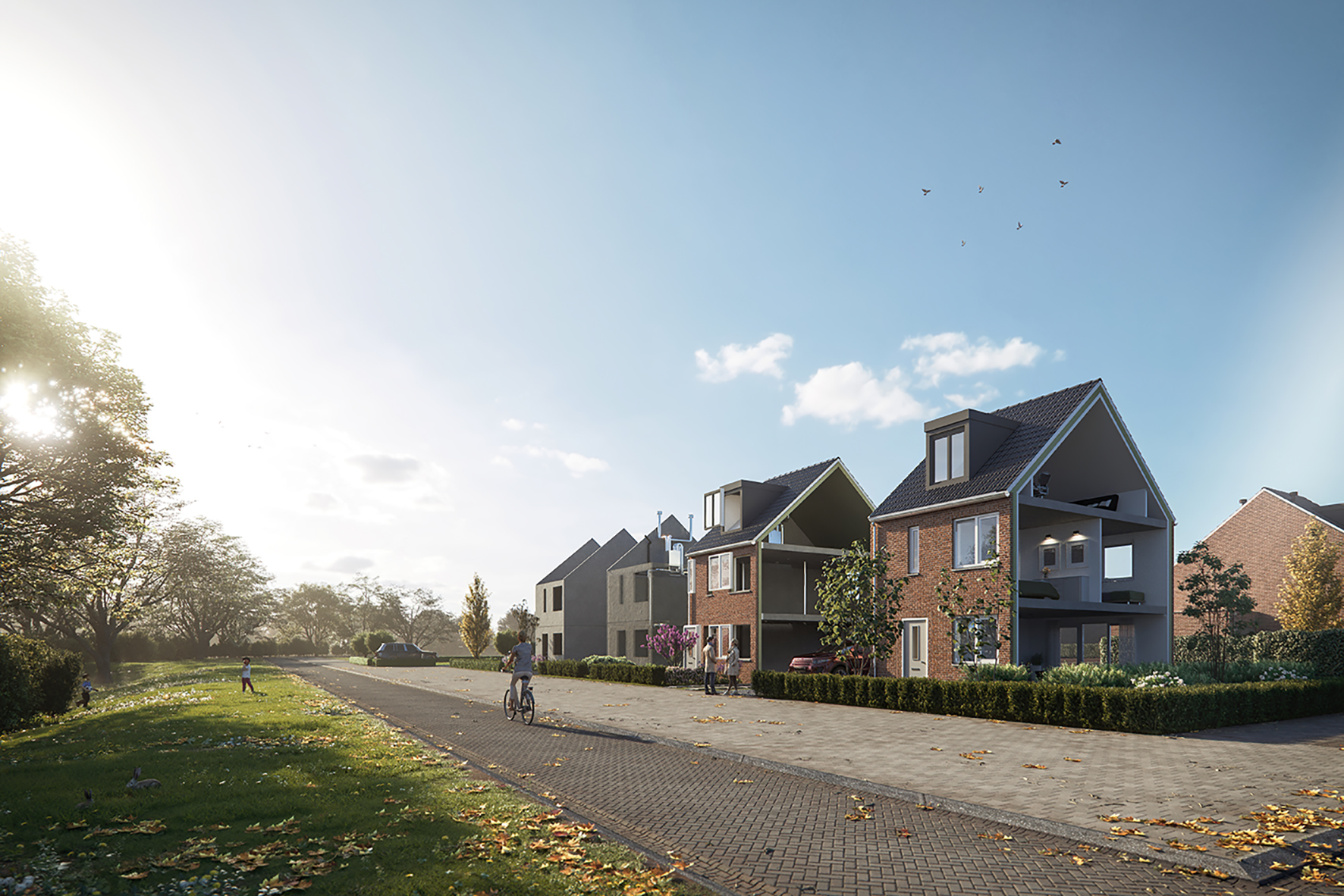 Een impressie van de verschillende fases in de bouw van een ModuFair woning.