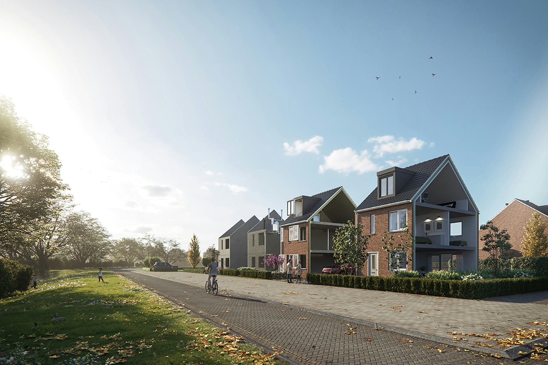 Een impressie van de verschillende fases in de bouw van een ModuFair woning.