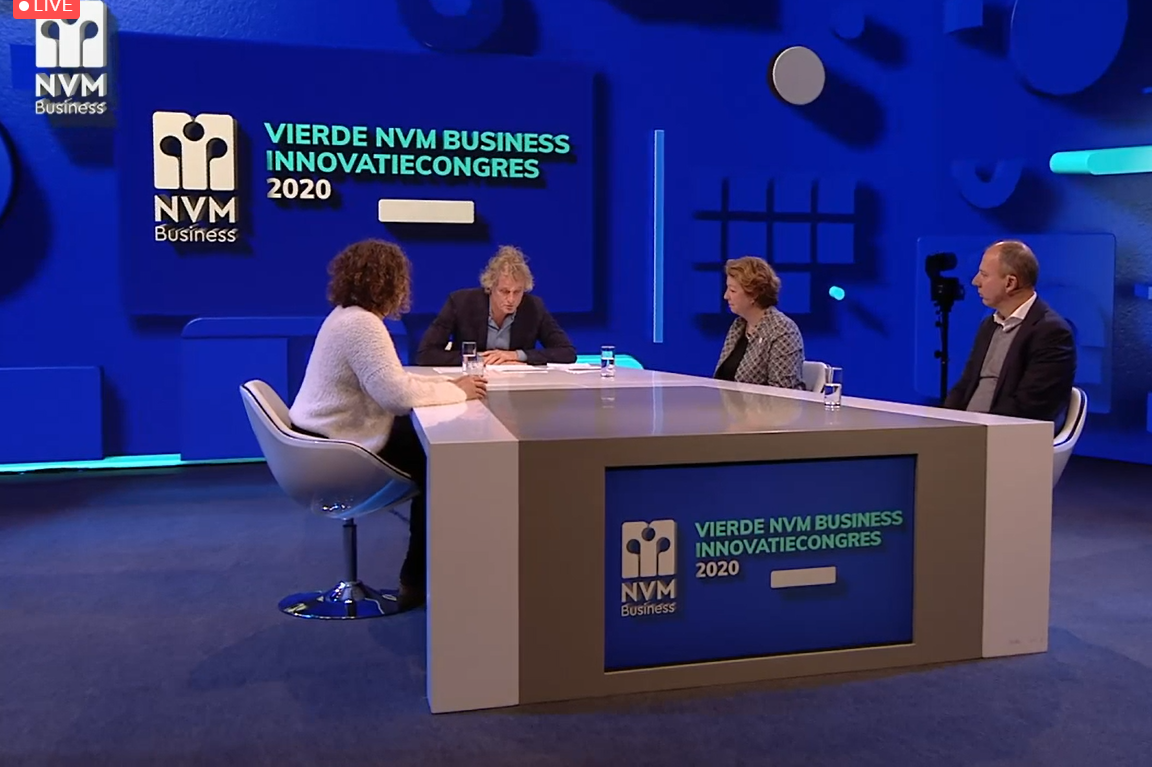 De NVM Business Innovatiemeeting vond dit jaar in een talkshowsetting plaats wegens corona. 