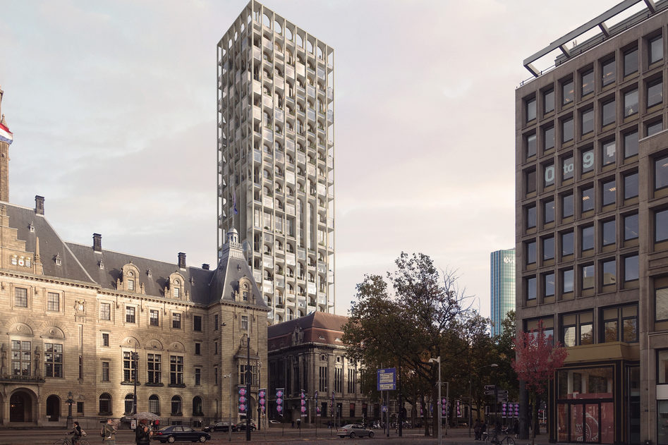 Inpressie POST Rotterdam naast het stadhuis aan de Coolsingel