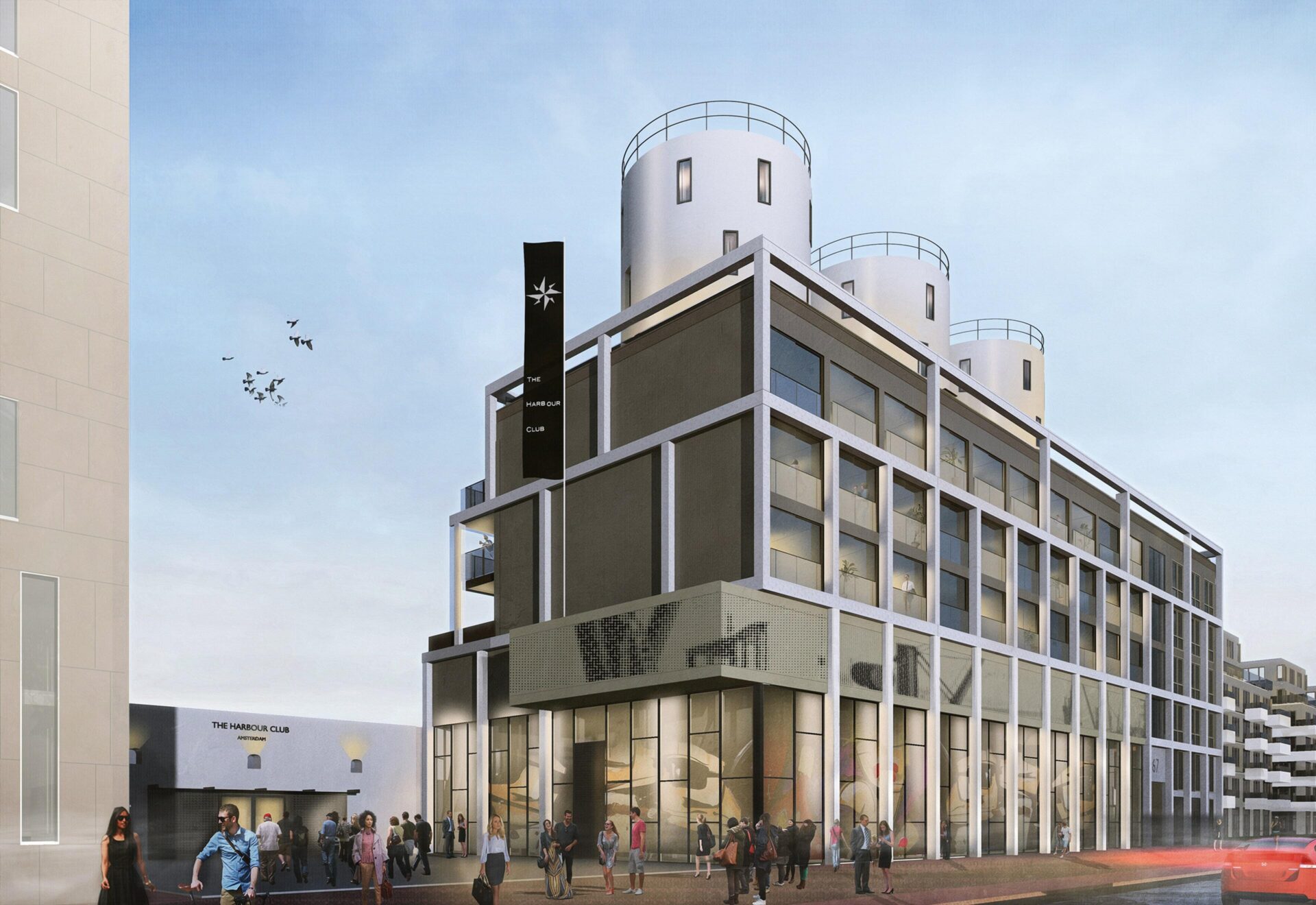 Impressie van LEVS van de nieuwe Harbourclub mét de herbestemde wijnvaten