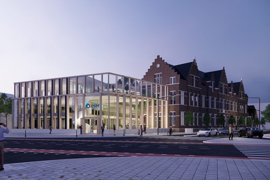 Artist impression van het toekomstige DSM-hoofdkantoor.