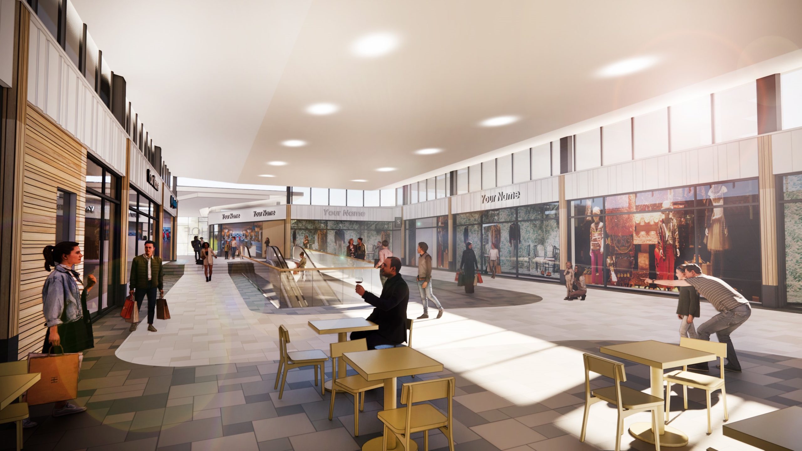 Vanuit nieuw ‘plein zuid’ richting Bruins Slotsingel