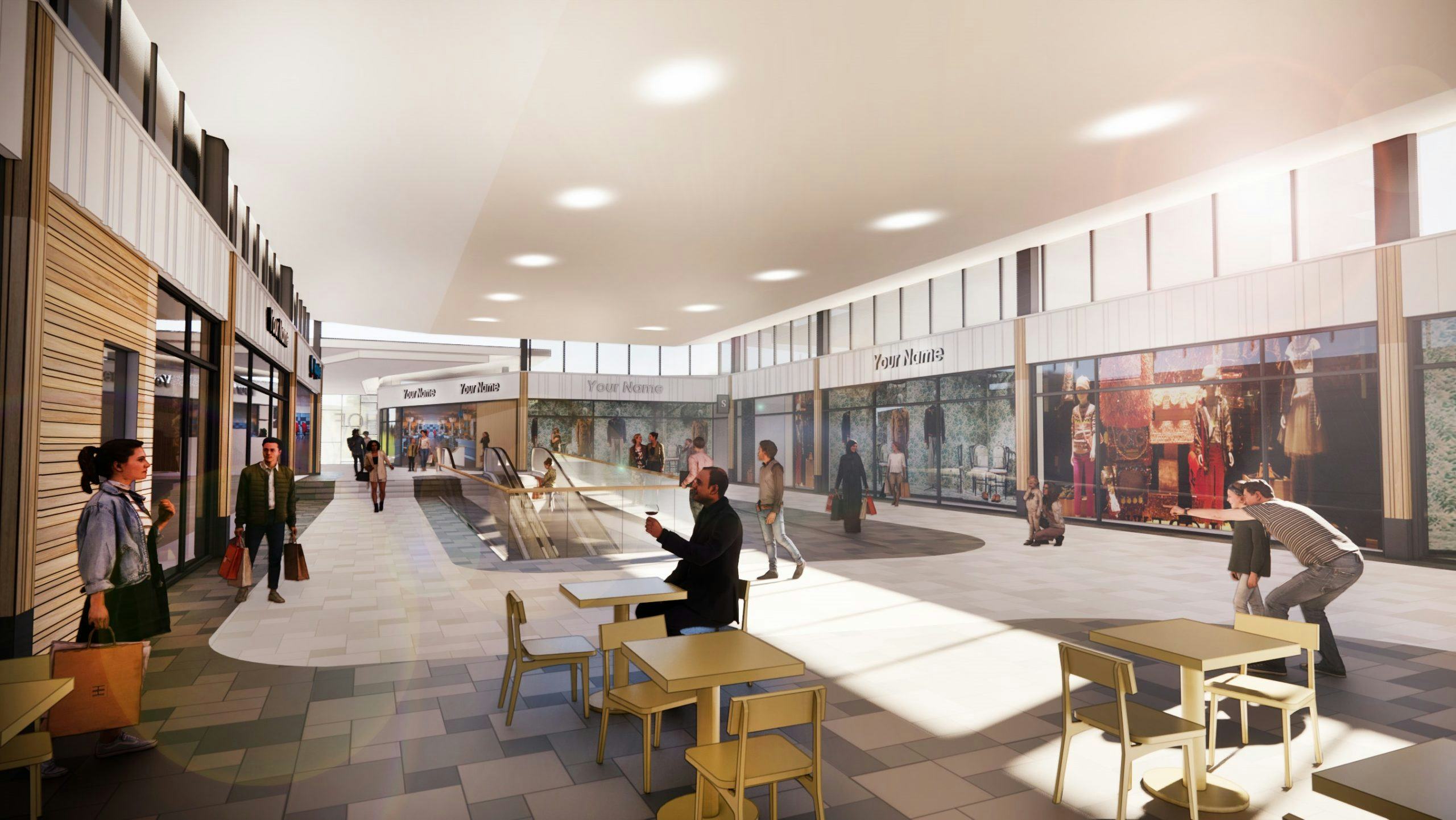 Vanuit nieuw ‘plein zuid’ richting Bruins Slotsingel