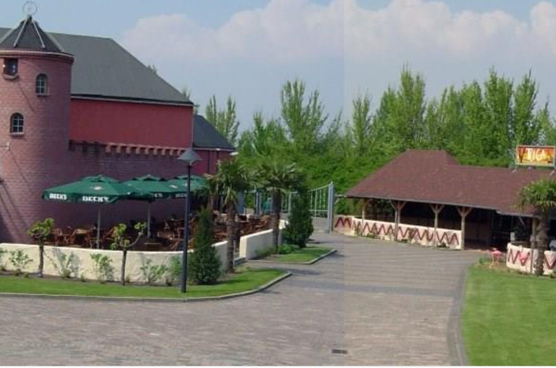 Een deel van het karakteristieke exterieur van het uitgaanscomplex