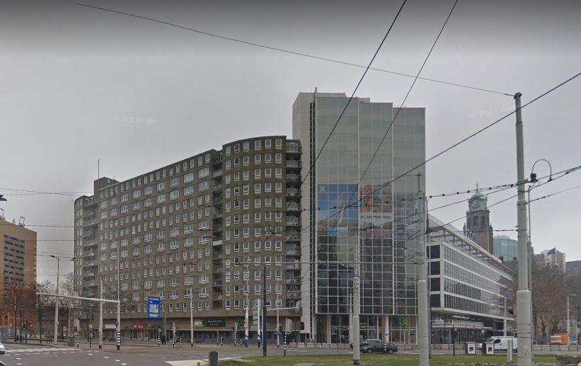De Pompenburgflat van Havensteder aan het Hofplein in Rotterdam. Foto: Google Streetview