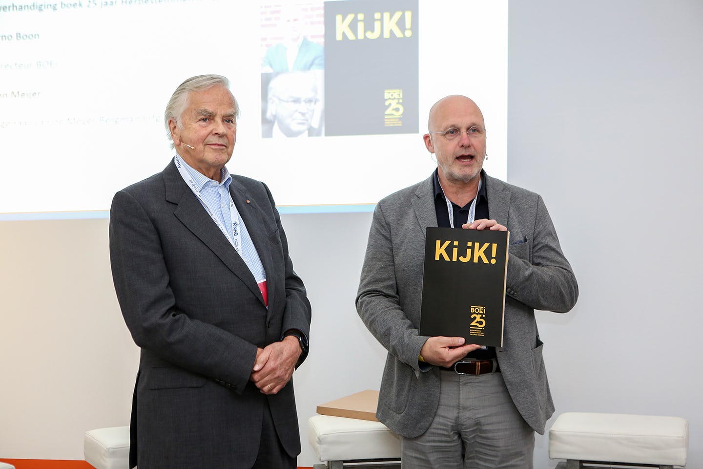 CEO Ton Meijer van MeyerBergman Erfgoed Groep en BOEi-directeur Arno Boon.