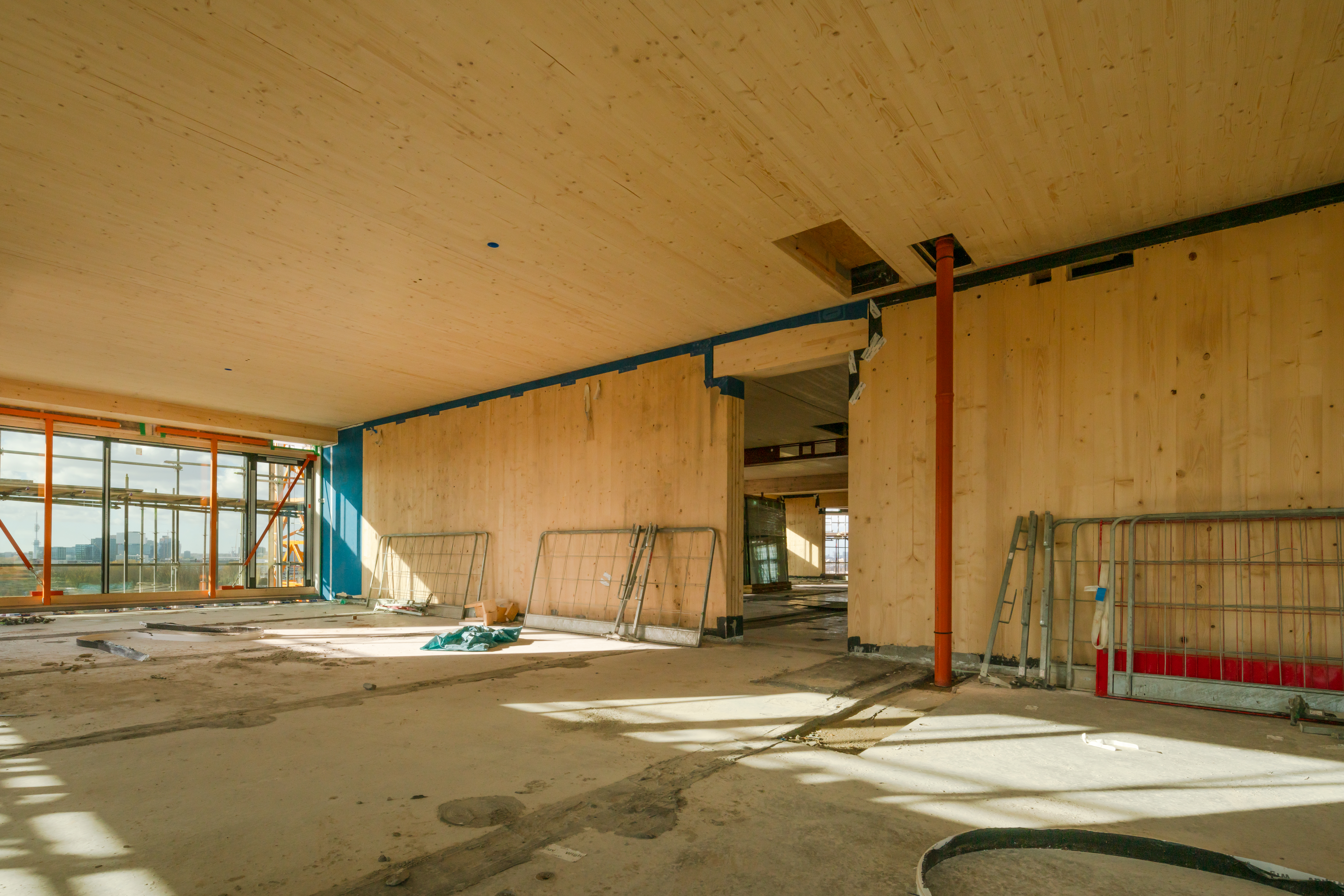 Bouwproces van Haut, houten woontoren in Amsterdam. Bron: Team V Architecten