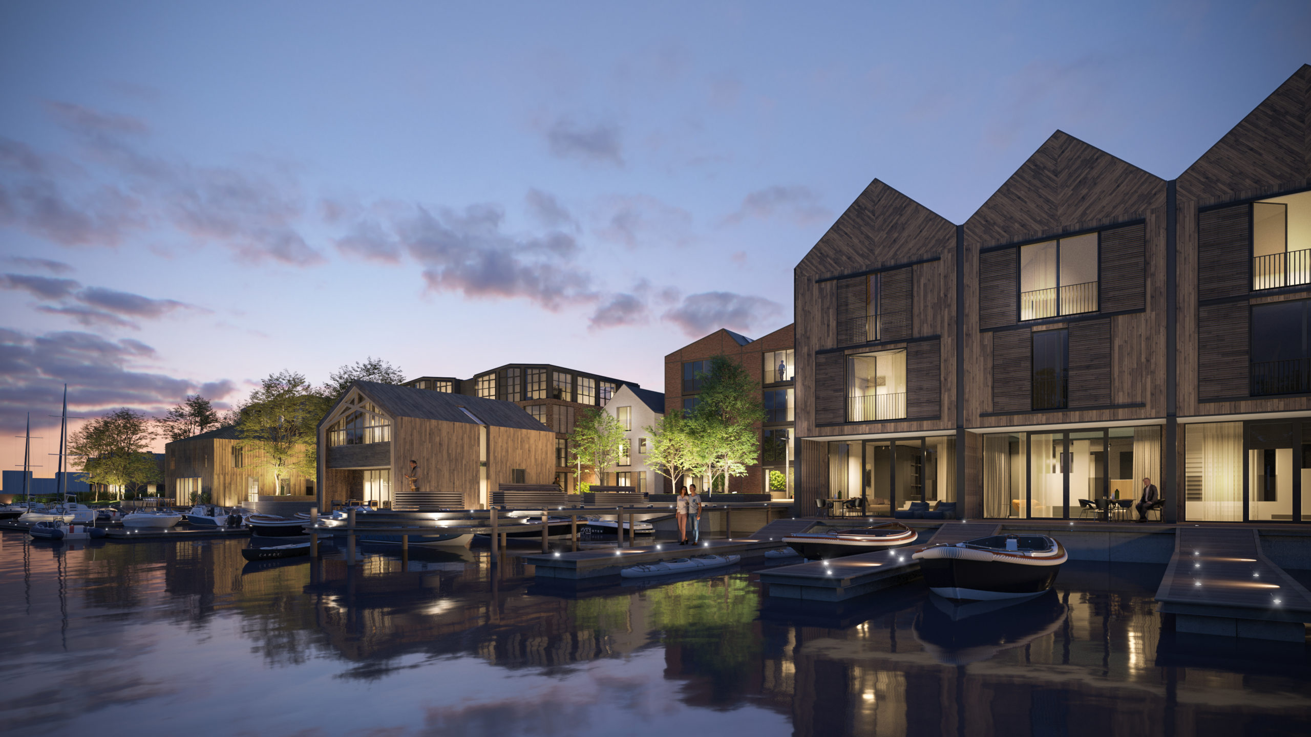 De toekomstige Werf bij de sluis op de voormalige Schoutenwerf in Muiden